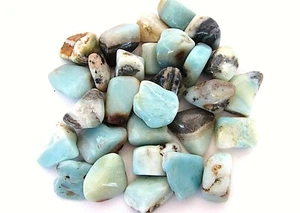 Six Amazonite Tumbled Stones 20-25mm Reiki Healing Crystals Information Card - Picture 1 of 2