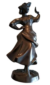 Antique EARNEST RANCOULET Signed Victorian Lady Dancer Bronze Sculpture Figurine - Picture 1 of 12