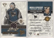 2002 Pacific Private Stock Titanium Authentic Game-Worn Jerseys Miikka Kiprusoff