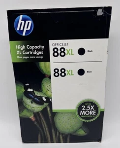 2x HP OfficeJet 88XL Black Ink Cartridges High Yield NEW OEM Expired 2019 - Picture 1 of 3