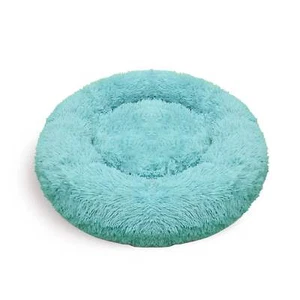 Pet Dog Bedding Warm Plush Round Comfortable Nest Comfy Sleep kennel Green 100cm - Picture 1 of 7