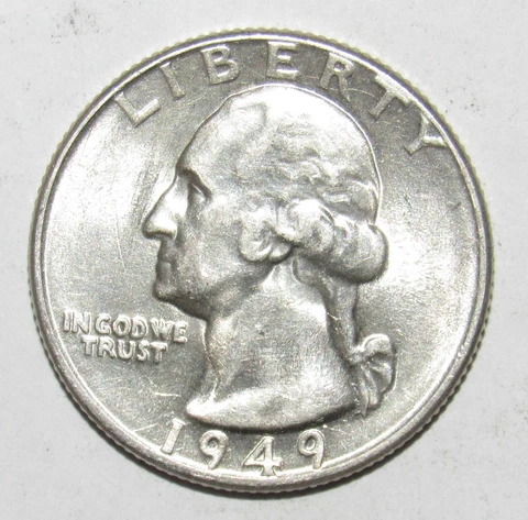 1949 Washington Quarter AU (T43) Cover