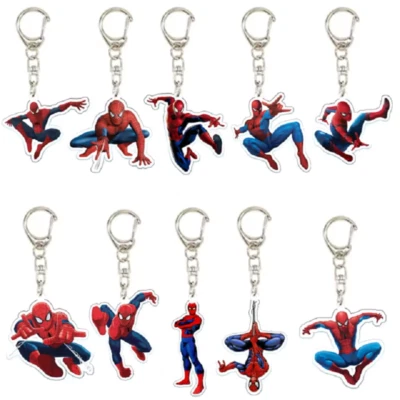 10PCS Spiderman Keyrings Keychain Superhero Birthday Party Bag Favour - image 1 of 2