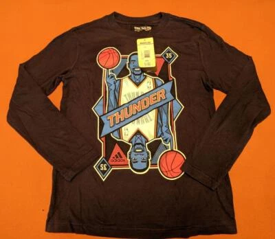 LZ Adidas Boy's Medium Kid Clutch Durant #35 OKC Thunder TShirt T-Shirt NEW N47 - Image 1 of 2