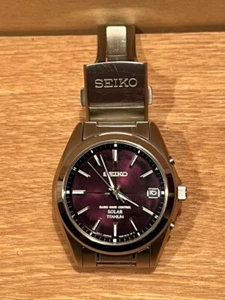 【Seiko】Seiko radio solar watch, black dial, model number 7B52-0AK0 - Picture 1 of 9