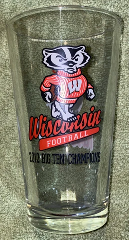 Wisconsin Football 2012 Big Ten Champions 2013 Beer Glass Cover