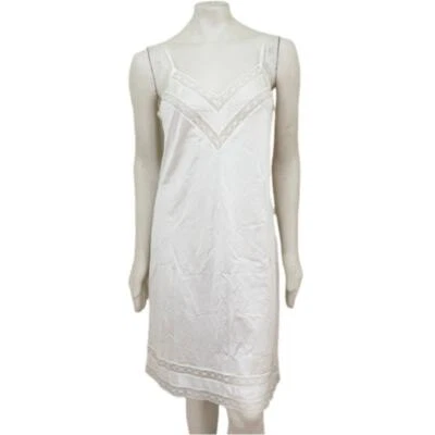 Vestido sin Mangas Vintage GENESCO Satinado Encaje Chemise Lencería en Marfil MUJER MEDIANO Foto 1 de 4