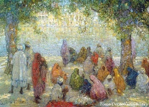 "Amristar, Lake by the Golden Temple by Charles W. Bartlett - Historic Art Print - Picture 1 of 1
