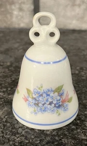 Vintage Small Jaeger Porcelain “Forget Me Not” Bell Bavaria Germany - Picture 1 of 6