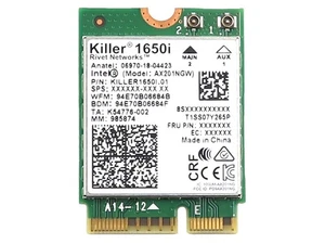 INTEL AX201NGW M.2 2230 NGFF WIFI 6 802.11AX BLUETOOTH 5.2 CARD KILLER1650I.01 - Picture 1 of 2