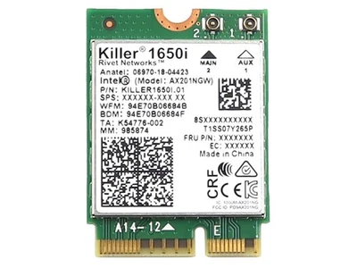 INTEL AX201NGW M.2 2230 NGFF WIFI 6 802.11AX BLUETOOTH 5.2 CARD KILLER1650I.01 - Image 1 of 2