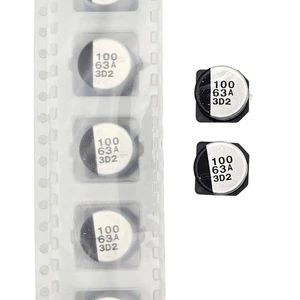 25pcs Panasonic 100uf 63V 85°C SMD Aluminum Electrolytic Capacitors 10x10.2mm - Picture 1 of 5