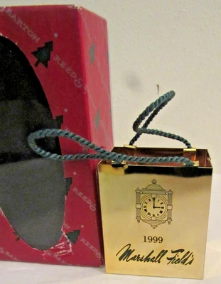Vintage MARSHALL FIELD'S BRASS SHOPPING BAG ORNAMENT - Dated 1999 - Image 1 of 4