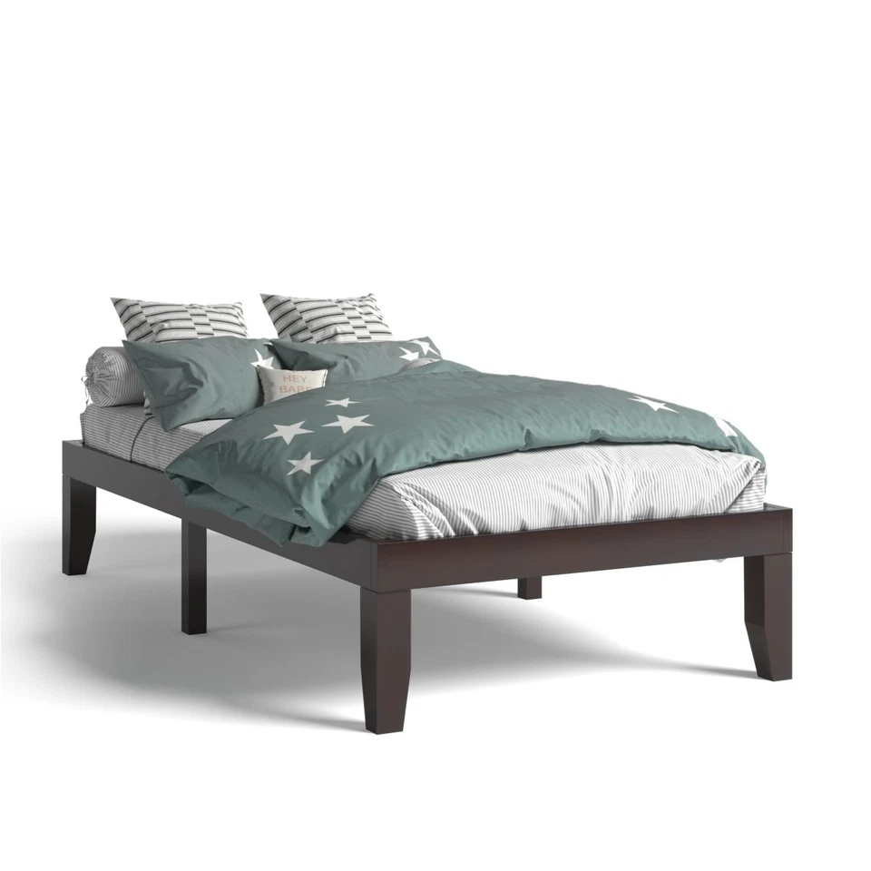 Costway Twin Size 14 Wooden Bed Frame Mattress Platform Wood Slats Support