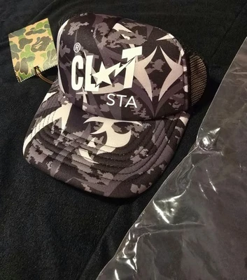 A BATHING APE - BAPE x CLOT EGRA CAMO GORRA CAMIONERO. negro/blanco/gris Foto 1 de 4