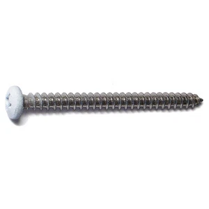 #8 x 2" White 18-8 Stainless Phillips Pan Head Sheet Metal Screws (10 pcs.) - Picture 1 of 1