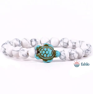 Fahlo Journey Sea Turtle Tracking Bracelet - White Howlite - Picture 1 of 1