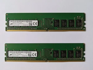Micron 16GB 2 DIMM X 8GB Matching DDR4-2400T PC4-19200 CL17 Non-ECC Desktop RAM - Picture 1 of 2
