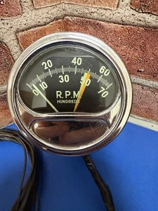 Vintage Sun Tachometer And Chrome Mount 5K Redline RC-71 2245-52. GM - Picture 1 of 16