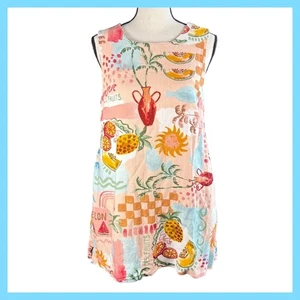 Paper Heart Anthropologie Des Fruits Sleeveless Dress Size S Summer Print  Vacay - Picture 1 of 12