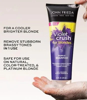 John Frieda Violet Crush фиолетовый шампунь для блондинок, 8,3 жидких унц - Изображение 1 из 3