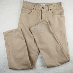 CALVIN KLEIN JEANS Mens/Unisex W29 L31 Cotton Twill, Soft, Beige/Cream Jeans VGC - Picture 1 of 19