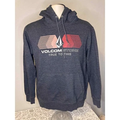 Volcom Stone Mens Sweatshirt S Gray Hoodie Pullover True To This Cotton Blend - Image 1 of 4