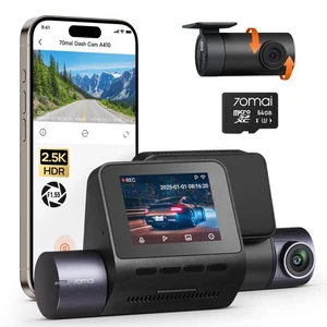 Dash Cam Front and Rear - 2.5K+1080P Dual Dash Camera with HDR, Super Night V... - Picture 1 of 8