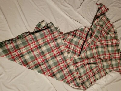 St. Nicholas Square Christmas Stripe Red Cream 60"x102" Oblong Fabric Tablecloth - Image 1 of 3