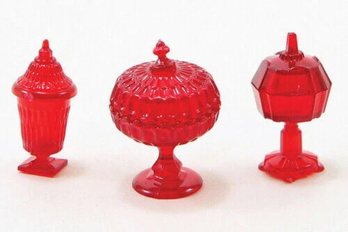 Chrysnbon Red Candy Dishes -  Dollhouse Miniature - Image 1 of 1