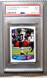BRANDON GRAHAM π Tom Brady 2018 Panini NFL Stickers Super Bowl LII #456 PSA 9 - Picture 1 of 2