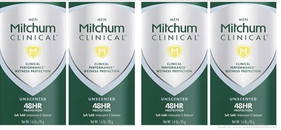 4 X Desodorante antitranspirante sólido suave clínico sin perfume Mitchum Men 1,6 OZ Foto 1 de 1