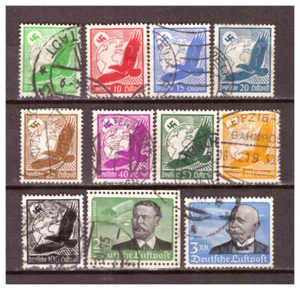 Deutsches Reich 1934 Sammlung Flugpostmarken Mi.529-539 komplett gestempelt - Picture 1 of 1