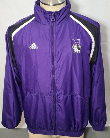 Adidas Northwestern Wildcats Purple Team Issue Athletics Jacket #7 Sz Small Used Cover