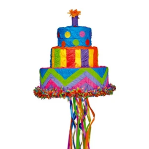 Zugpinata Pinata Torte Ziehpinata Geburtstagskuchen Schlag-Figuren Geburtstag - Bild 1 von 1