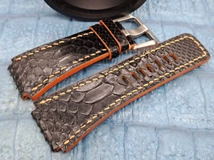26mm/24mm Exotic Leather Watch Band Vintage Minimalist Design Bespoke - Picture 1 of 11
