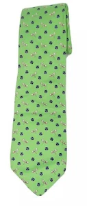 Brooks Brothers Makers Mens Necktie Tie Green Butterflies Floral - Picture 1 of 4