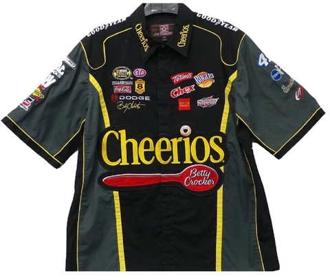 Size M Nascar Bobby Labonte Cheerios  Pit  Crew Shirt  Black M New Cover