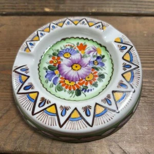 Chodovia Hand Painted Signed Floral Decorative Plate Folk Art Ashtray - Picture 1 of 6