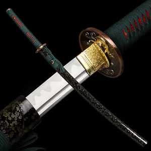 Damascus Folded Steel Blade Japanese Samurai Real Sword Katana Razor Sharp - Picture 1 of 13
