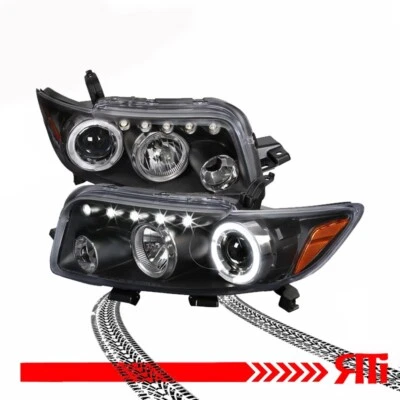 For08-10 Scion xB Proyector Halógeno Negro Doble Halo Faros LED DOT Foto 1 de 4