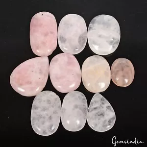840 Cts/10 Pcs Natural Untreated Pink Rose Quartz Mix Cab Loose Gems For Jewelry - Picture 1 of 4