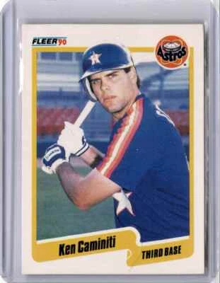 1990 Fleer Ken Caminiti Baseball Card Houston Astros #225 - Image 1 of 2