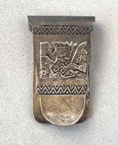 Clip de dinero de plata esterlina guerrero azteca maya FS Perú de colección; X750 - Imagen 1 de 4
