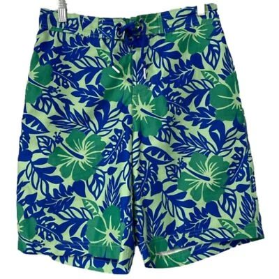Bañador Floral Azul Verde Tropical Traje de Baño Pantalones Cortos Ropa de Hombre Foto 1 de 4