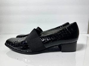 Alexandria by Alexandria schwarze geprägte Leder Slipper Blockabsatz Schuhe 5,5 - Bild 1 von 6