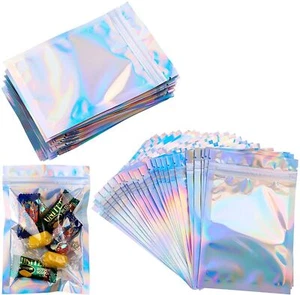 Foil Zip lock Bags Resealable Mylar Flat Pouch Foil Aluminum Foil 10x15cm - Picture 1 of 2