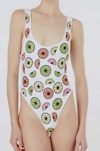 $275 Oceanus Swimwear Women's White Embellished Citrus One-Piece Swimsuit SizeXL - Picture 1 of 4