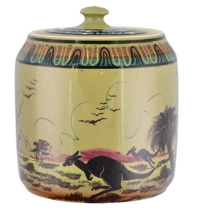 Large GUY BOYD Lidded Cookie Barrel Jar - Hand Painted By D Bray - - Bild 1 von 9