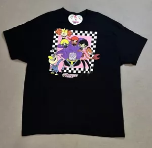 Cartoon Network Powerpuff Girls Shirt Mens XL Black Logo Short Sleeve Tee - Picture 1 of 8